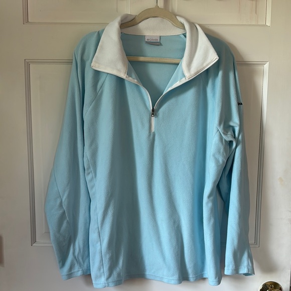 Columbia Sky Blue Light Weight Fleece Pullover 1X - Picture 7 of 14
